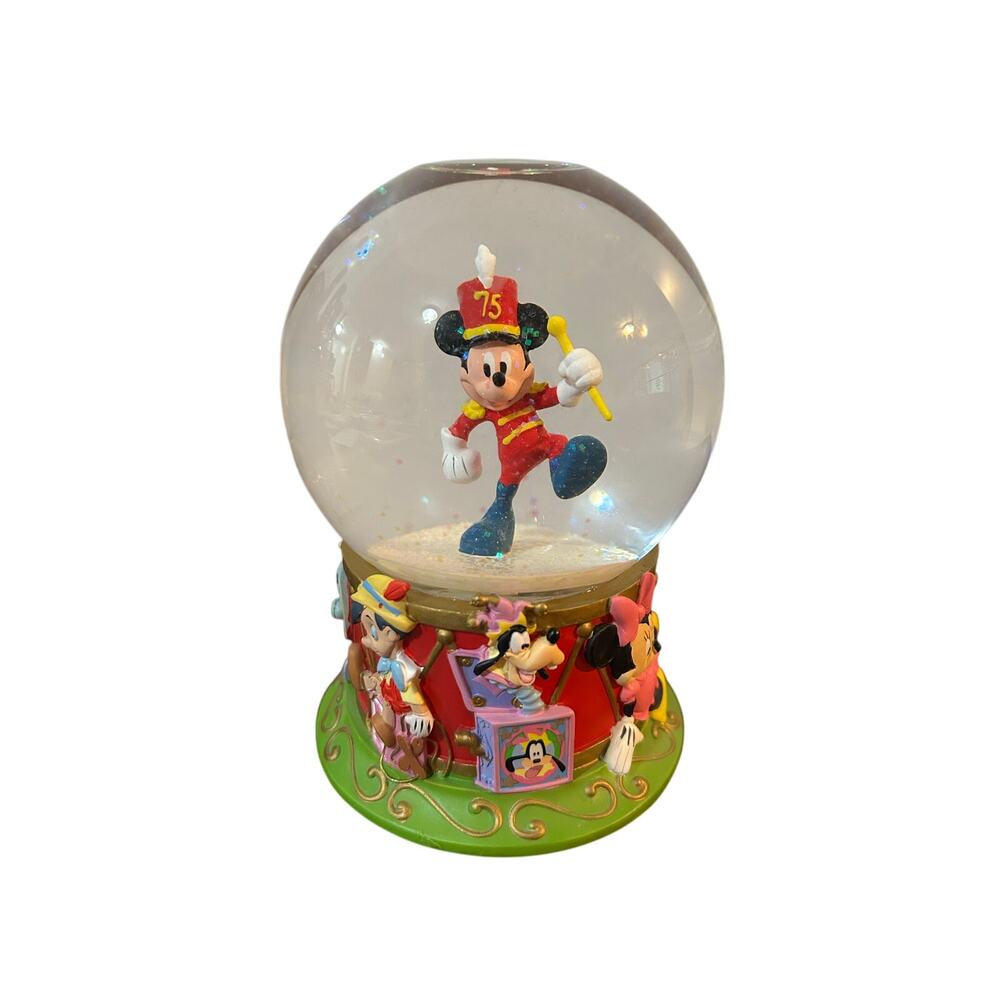 Walt Disney Snow Globe Mickey Mouse & Friends 75th Anniversary Marching Band 5”